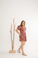 Front Panel Smock-back Romper (Rouge Bouquet)