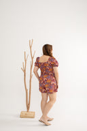 Front Panel Smock-back Romper (Rouge Bouquet)