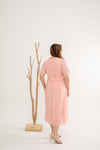 Embroidery Eyelet Duo Midi Dress (Rose Quartz)