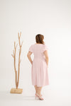 Contrast Buttons Skater Dress (Blushing Pink)