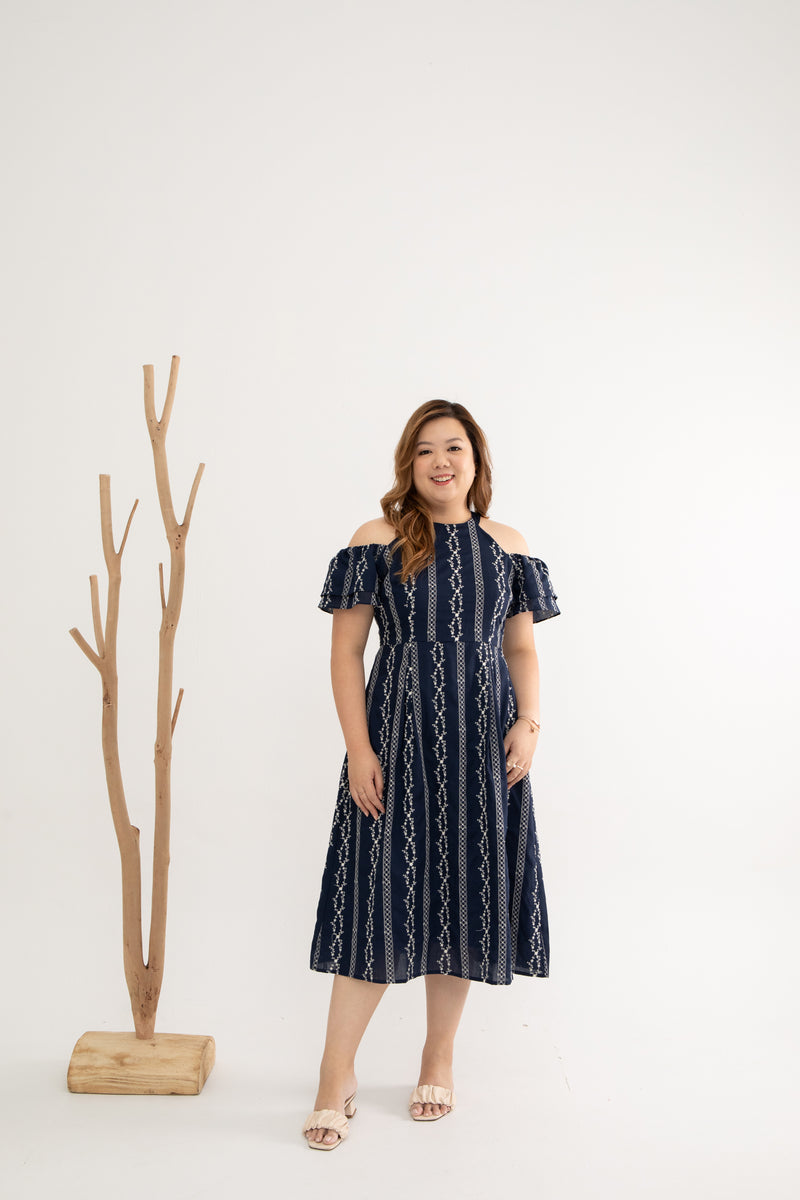 Colette Cold Shoulder Dress (Embroidery)