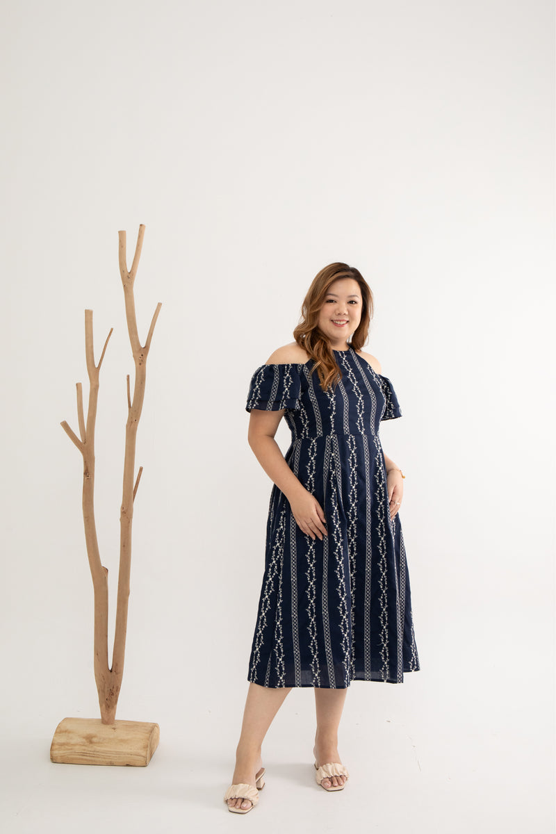 Colette Cold Shoulder Dress (Embroidery)