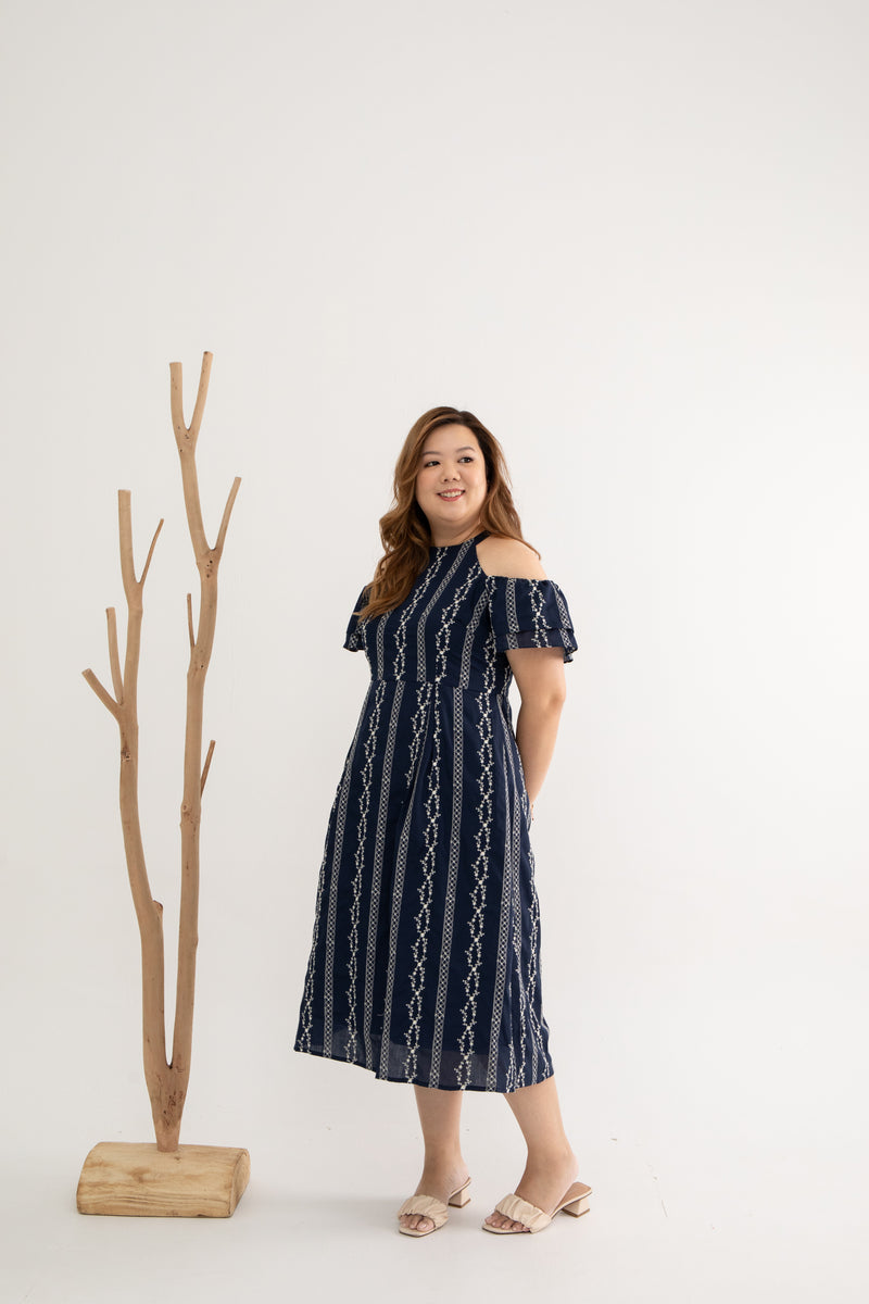 Colette Cold Shoulder Dress (Embroidery)