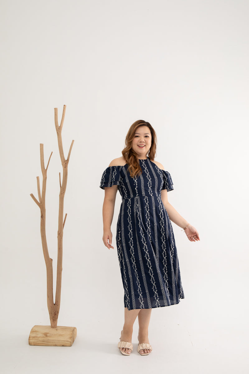 Colette Cold Shoulder Dress (Embroidery)