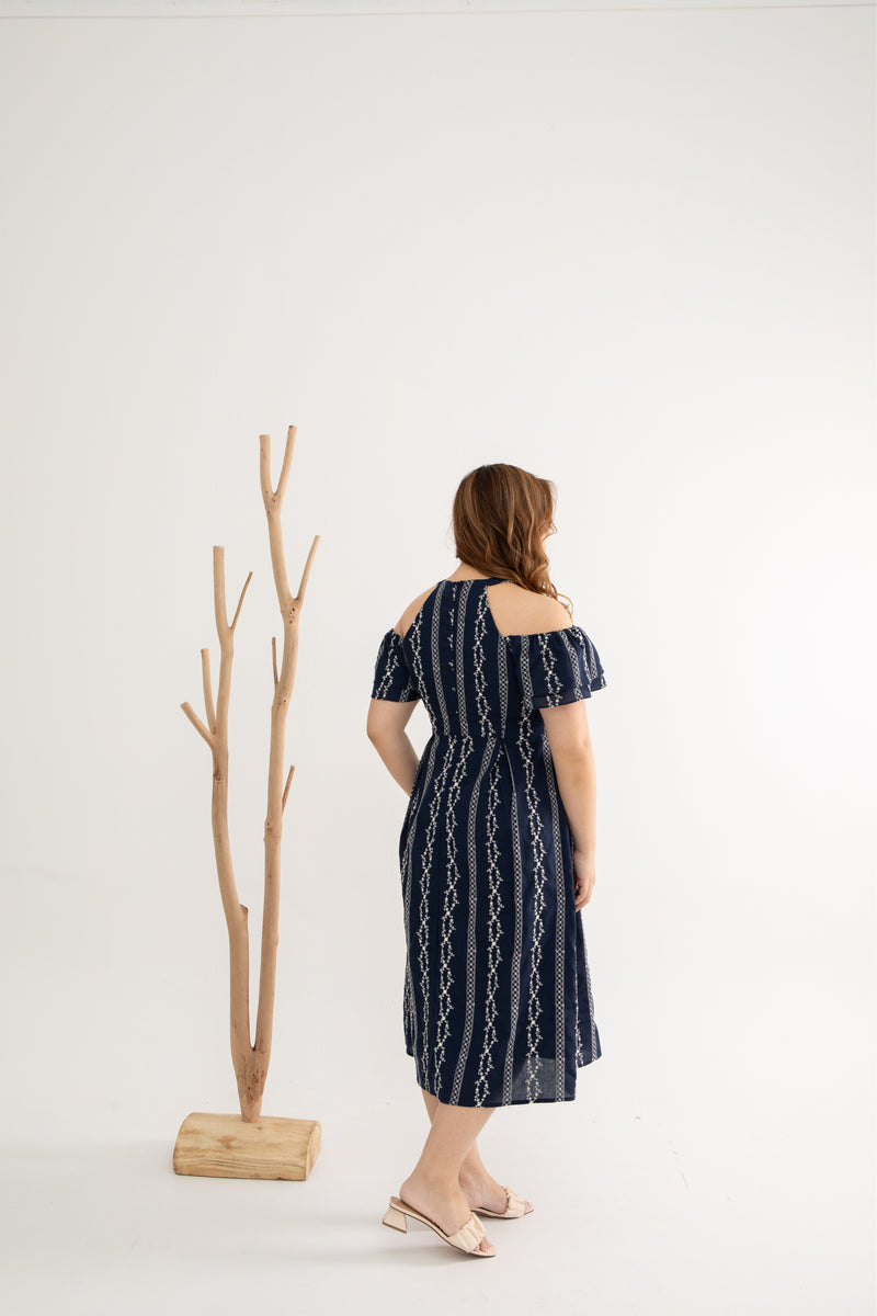 Colette Cold Shoulder Dress (Embroidery)