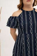 Colette Cold Shoulder Dress (Embroidery)