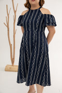 Colette Cold Shoulder Dress (Embroidery)
