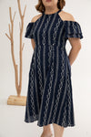 Colette Cold Shoulder Dress (Embroidery)