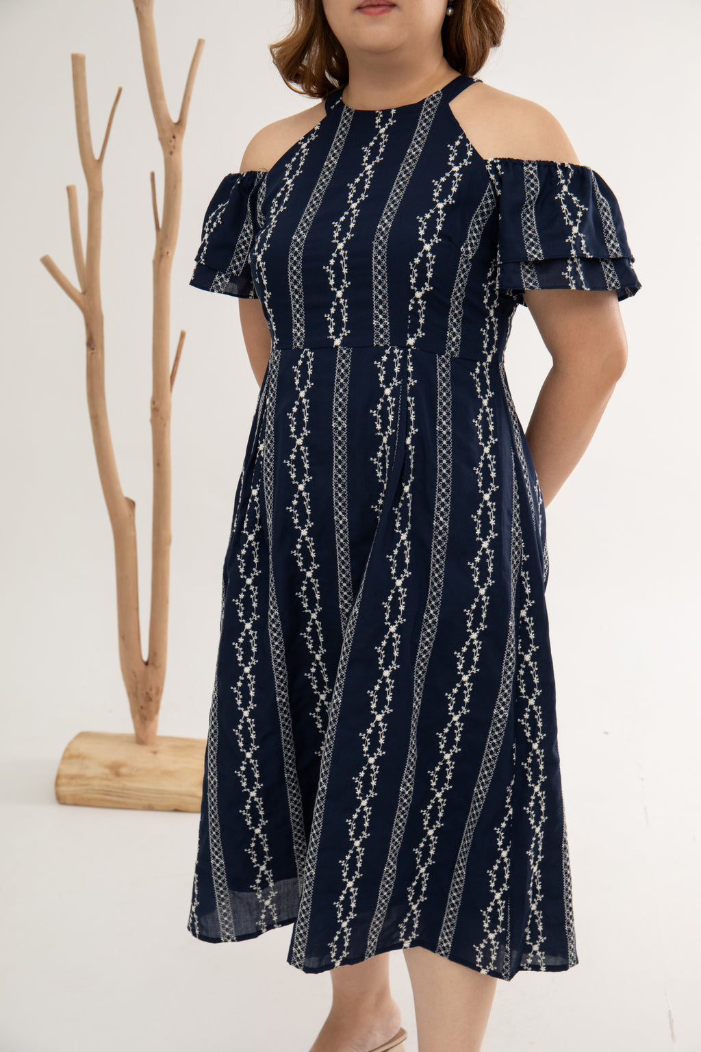 Colette Cold Shoulder Dress (Embroidery)