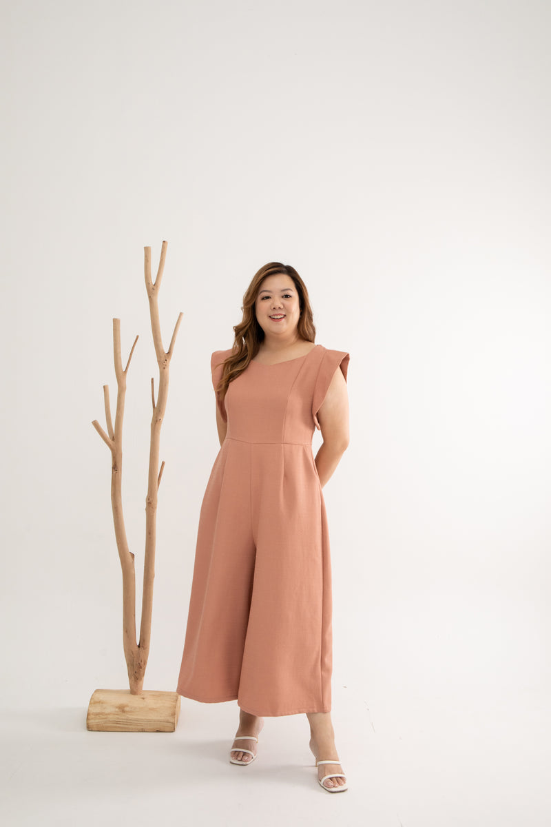 Tweed Midi Jumpsuit (Rose Pink)