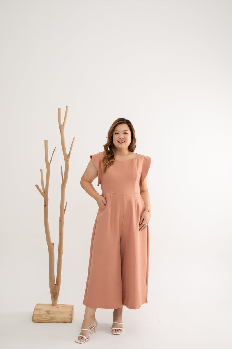 Tweed Midi Jumpsuit (Rose Pink)