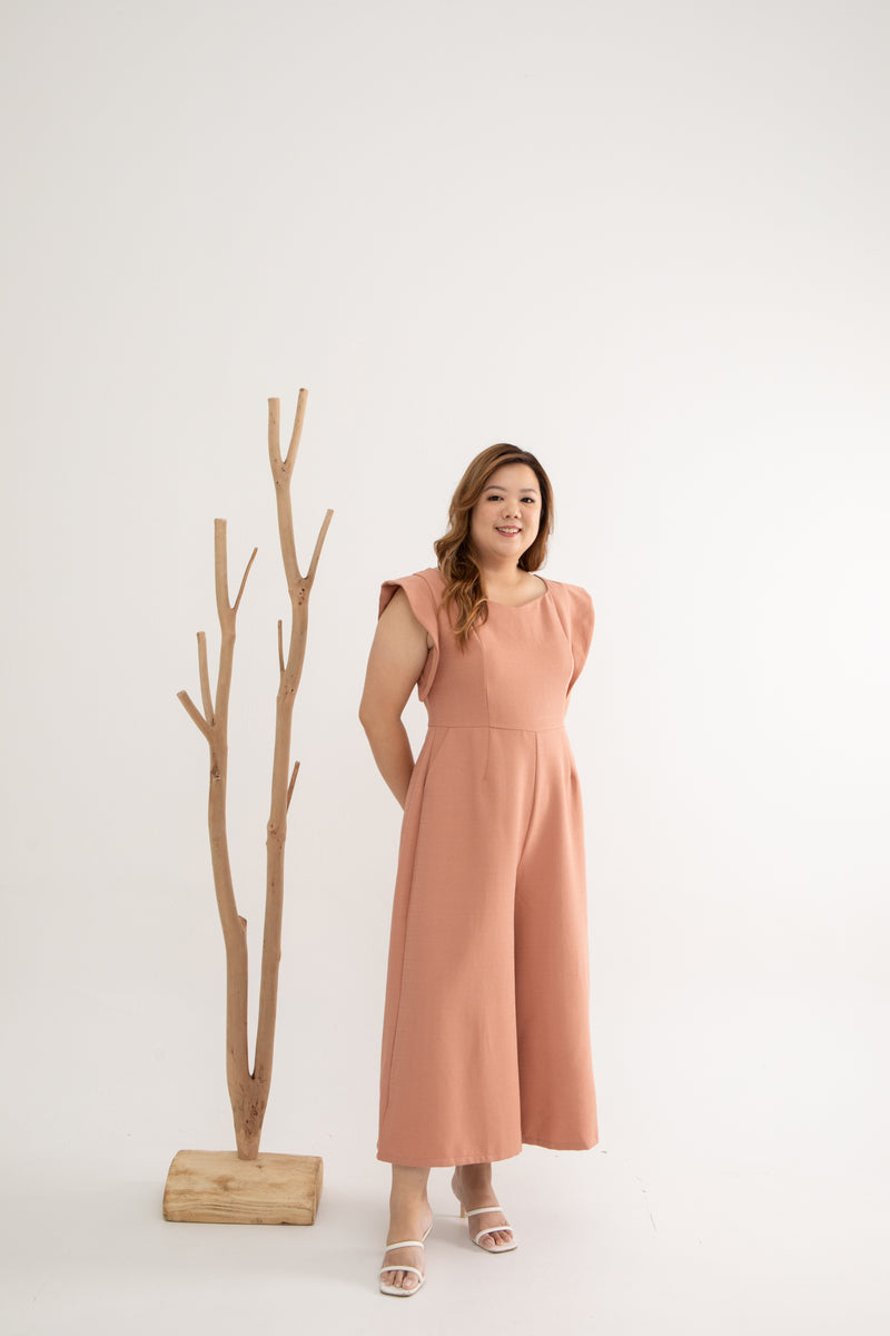 Tweed Midi Jumpsuit (Rose Pink)