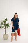 Gathered-waist Midi Dress (édition limitée print - Sunrise Radiance)