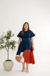 Gathered-waist Midi Dress (édition limitée print - Sunrise Radiance)