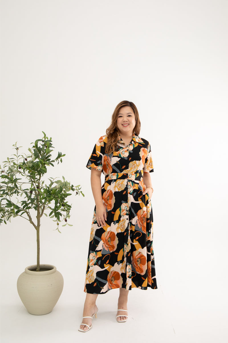 Tropical Breeze Maxi Dress (Black)
