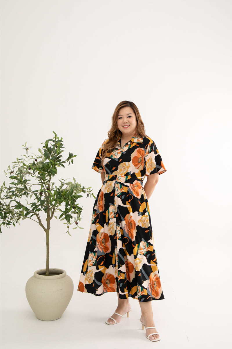 Tropical Breeze Maxi Dress (Black)