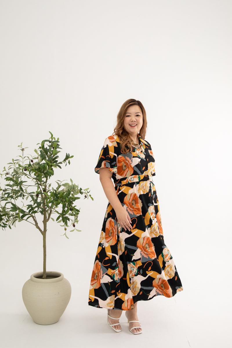 Tropical Breeze Maxi Dress (Black)