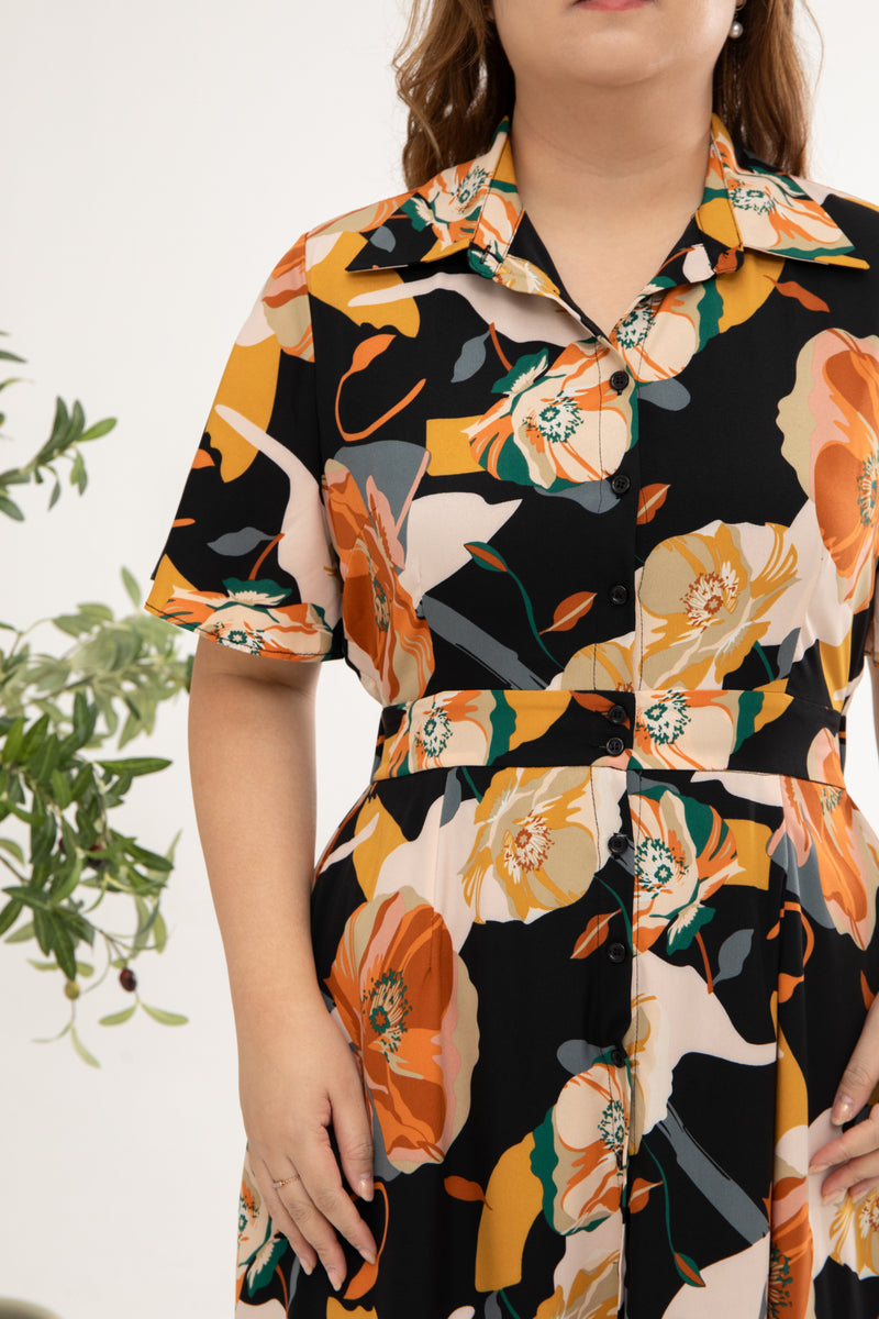 Tropical Breeze Maxi Dress (Black)