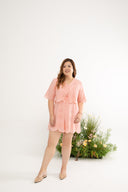 Embroidery Eyelet Chic Duo Romper (Rose Quartz)