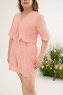 Embroidery Eyelet Chic Duo Romper (Rose Quartz)