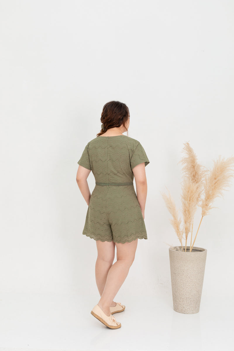 Crochet Romper (Olive)