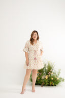 Kimono Drawstring Embroidery Dress (Subtle Rose)