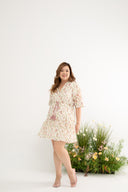 Kimono Drawstring Embroidery Dress (Subtle Rose)