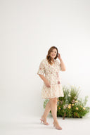 Kimono Drawstring Embroidery Dress (Subtle Rose)