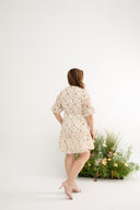 Kimono Drawstring Embroidery Dress (Subtle Rose)