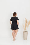 Embroidery Eyelet Romper (Black)