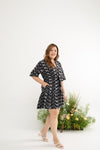 Kimono Drawstring Embroidery Dress (Midnight)
