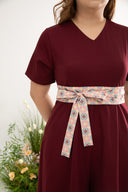 Édition Limitée Detachable Obi-Belt Jumpsuit (Pink Peranakan)