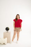 Embroidery Eyelet Top (Raspberry)