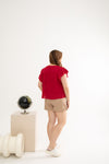Embroidery Eyelet Top (Raspberry)