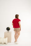 Embroidery Eyelet Top (Raspberry)