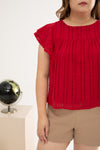 Embroidery Eyelet Top (Raspberry)