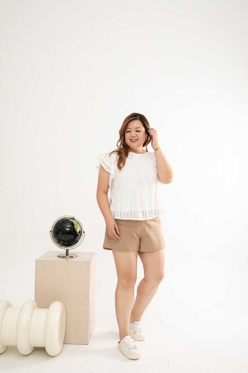 Embroidery Eyelet Top (White)