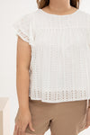 Embroidery Eyelet Top (White)
