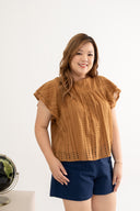 Embroidery Eyelet Top (Hazelnut)