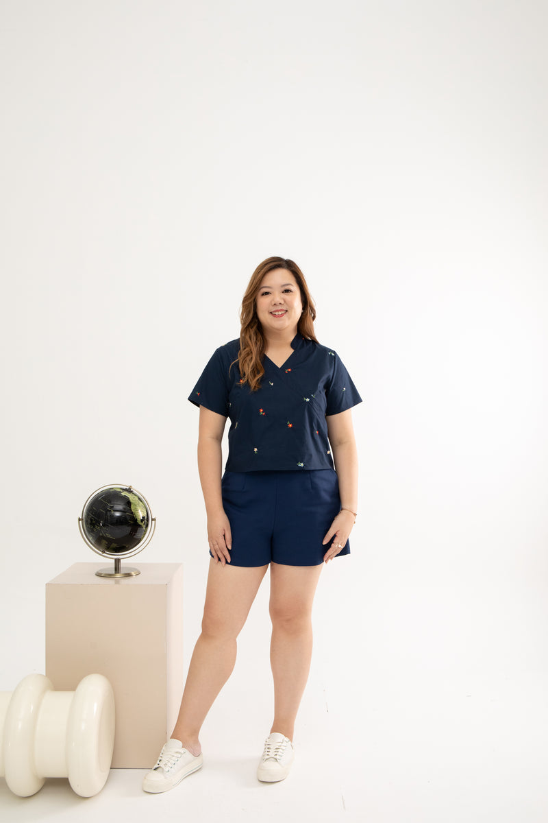 Mandarin Collar Boxy Top (Édition Limitée Embroidery)