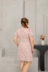 Jacquar Embossed Cheongsam Dress (Pink)