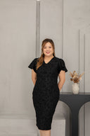 Couture Elegance Dress (Jacquar Black)