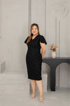 Couture Elegance Dress (Jacquar Black)