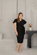Couture Elegance Dress (Jacquar Black)