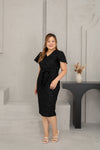 Couture Elegance Dress (Jacquar Black)