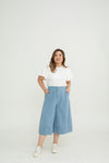 Soft Denim Culottes (Light Wash)