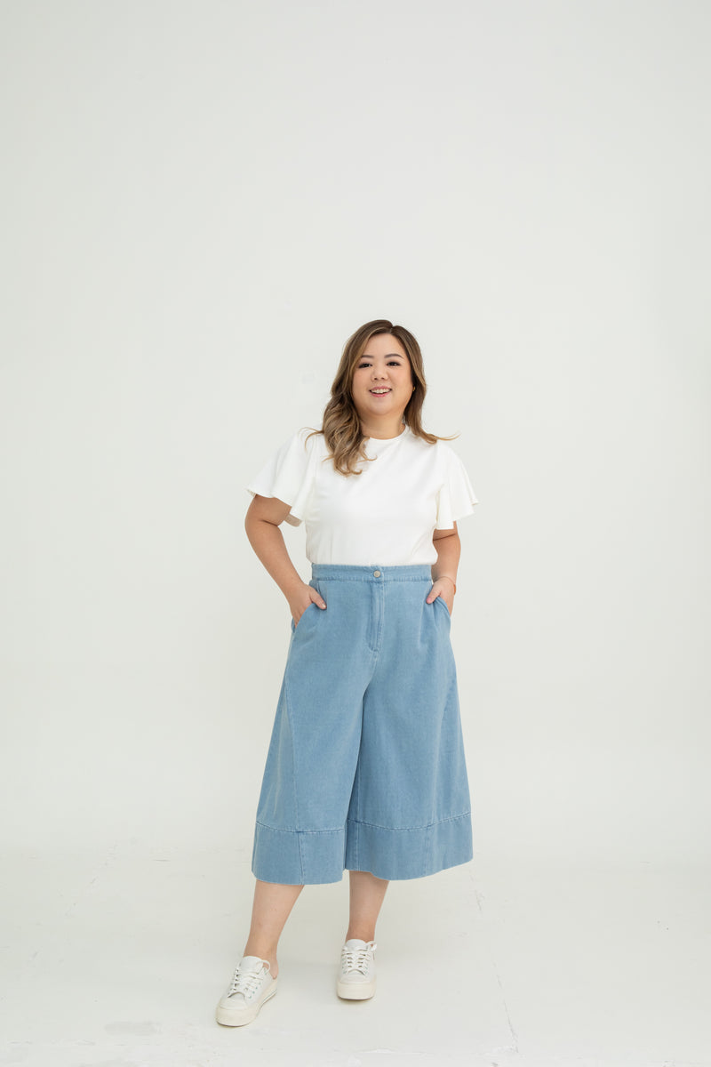 Soft Denim Culottes (Light Wash)