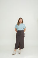 Utility Skirt with Side Pockets (Gunmetal Grey)