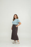 Utility Skirt with Side Pockets (Gunmetal Grey)