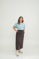 Utility Skirt with Side Pockets (Gunmetal Grey)